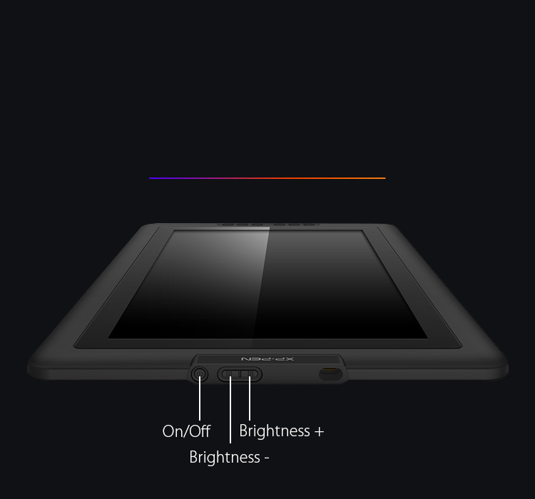  Artist 15.6 animation tablet features an easily accessible brightness adjustment button 
